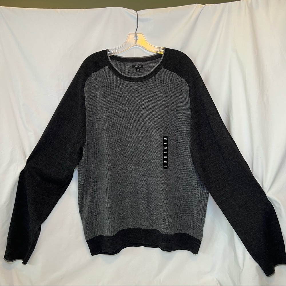 Apt 9 Men’s Black & Gray Sweater, Size XXL. New, Casual, Comfy, Business Casual